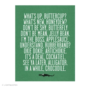 See Ya Later Alligator In A While Crocodile11x14 Fun Etsy