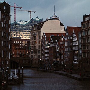 Hamburg City, city photography, urban decor, industrial photography, germany, architecture photography, city art, city photo print, wall art image 1