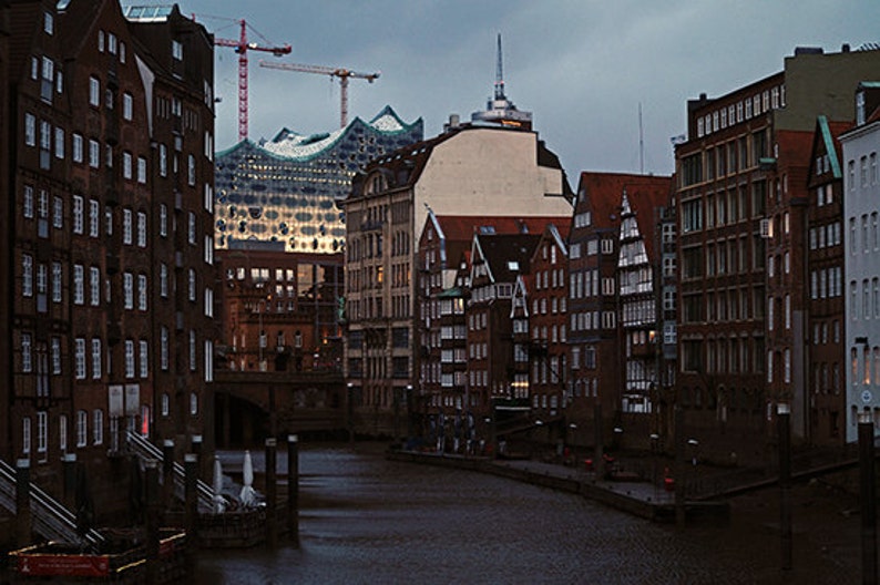 Hamburg City, city photography, urban decor, industrial photography, germany, architecture photography, city art, city photo print, wall art image 1