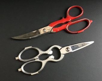Scissors 2 Pairs Rare Old Fuller Canada Italy Nutcracker Bottle Opener Red  Handles Multifunction Collectible Kitchenware Garden 
