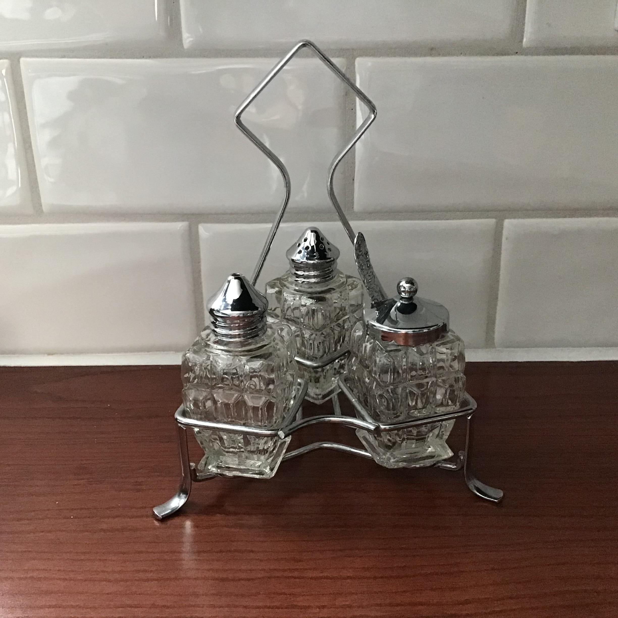 Service à Découper Art-déco 1930 - Os Et Métal Chromé - Dans Son écrin - Original