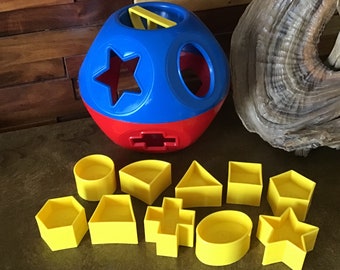 Tupperware Shape-O Ball Surprise Ball Complete Toy Rare Vintage Toy Child Daycare Nostalgia Yesterday Learning Kindergarten Puzzle