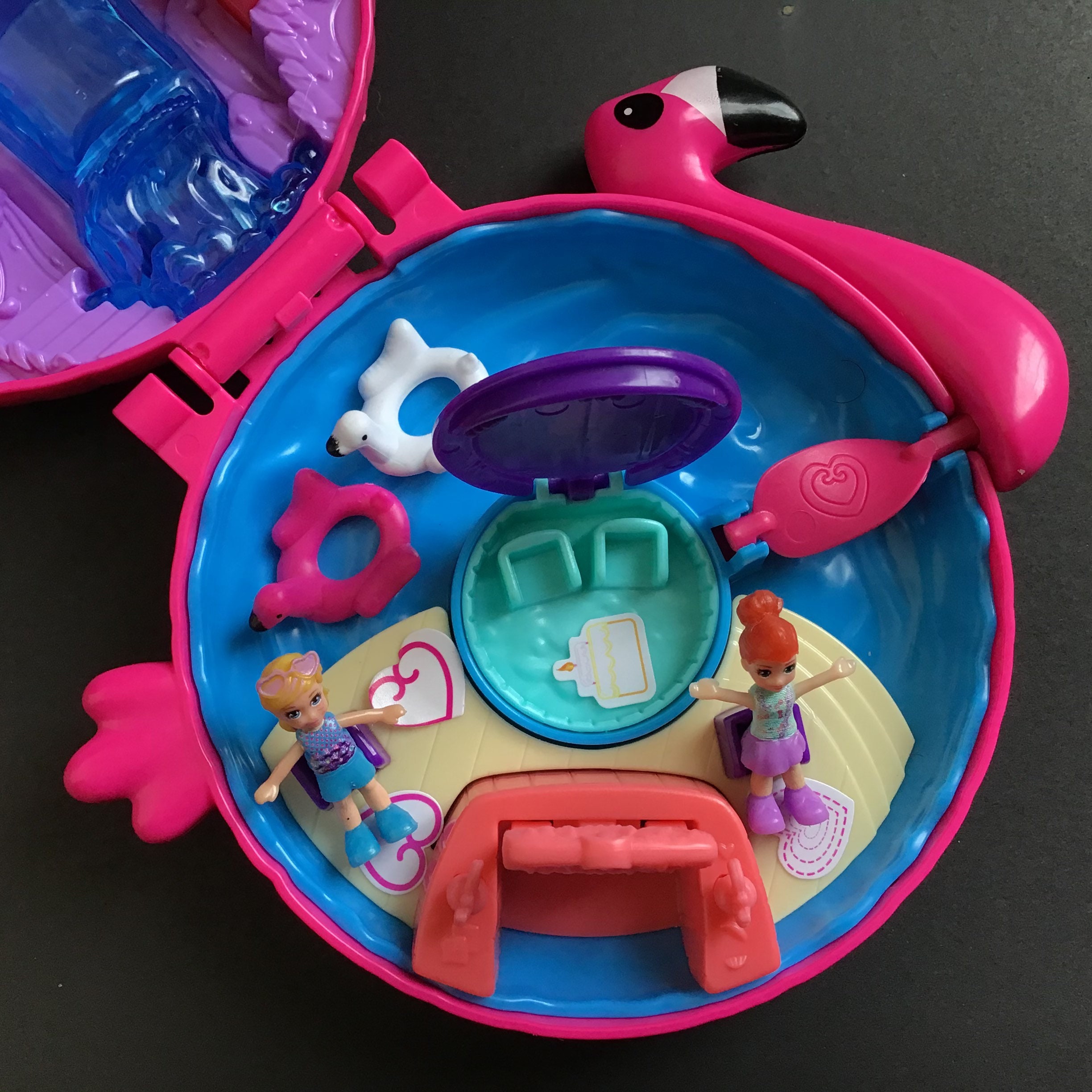 POLLY POCKET POOL Flamingo Complete 2017 Mattel Toys Etsy