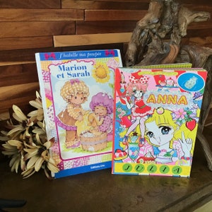 Sarah Kay et Marion + Anna Poupées papier carton pré-découpé livres enveloppe Rare Vintage Jouets Enfant Souvenirs Collectible Noel Cadeau