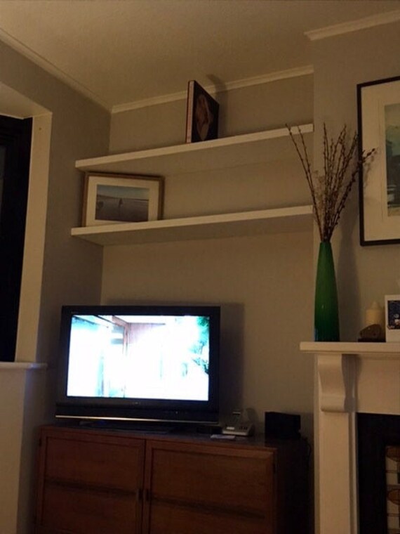 Alcove 180 Mm Deep Floating Shelf Square Made To Order Up 2400 Wide X 36mm Thick Inc Concealed L Shaped Brackets