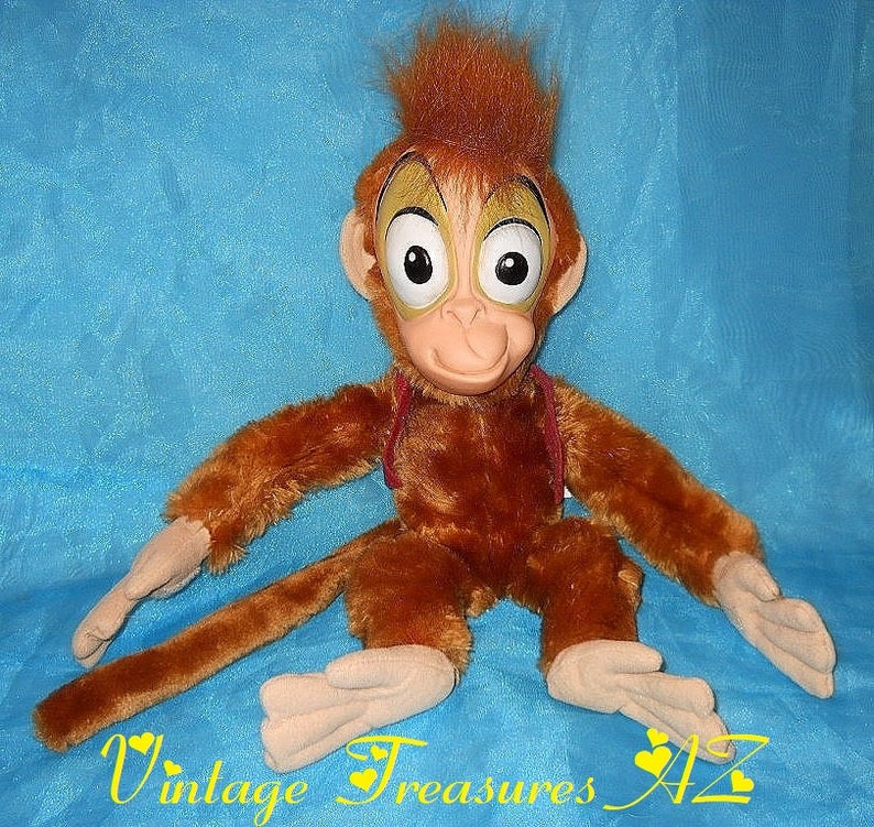 Abu Pet Monkey Aladdin Movie The Disney Store Stuffed Animal Etsy