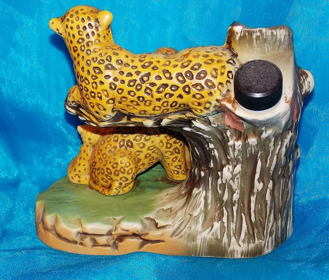 Jim Beam Leopards Family Liquor Decanter Vintage 1981 Etsy