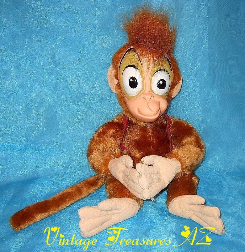 Abu Pet Monkey Aladdin Movie The Disney Store Stuffed Animal Etsy