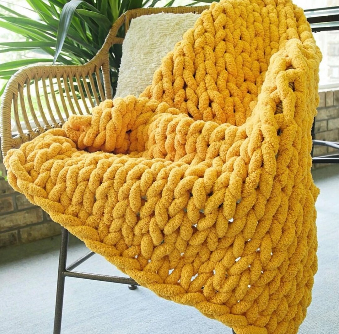 Hand Knit Blankets Etsy