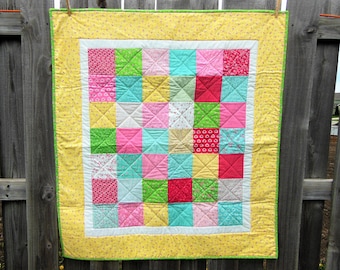 Floral Baby Girl Quilt | Shabby Chic Nursery |  Floral Bedding | Baby Girl Bedding