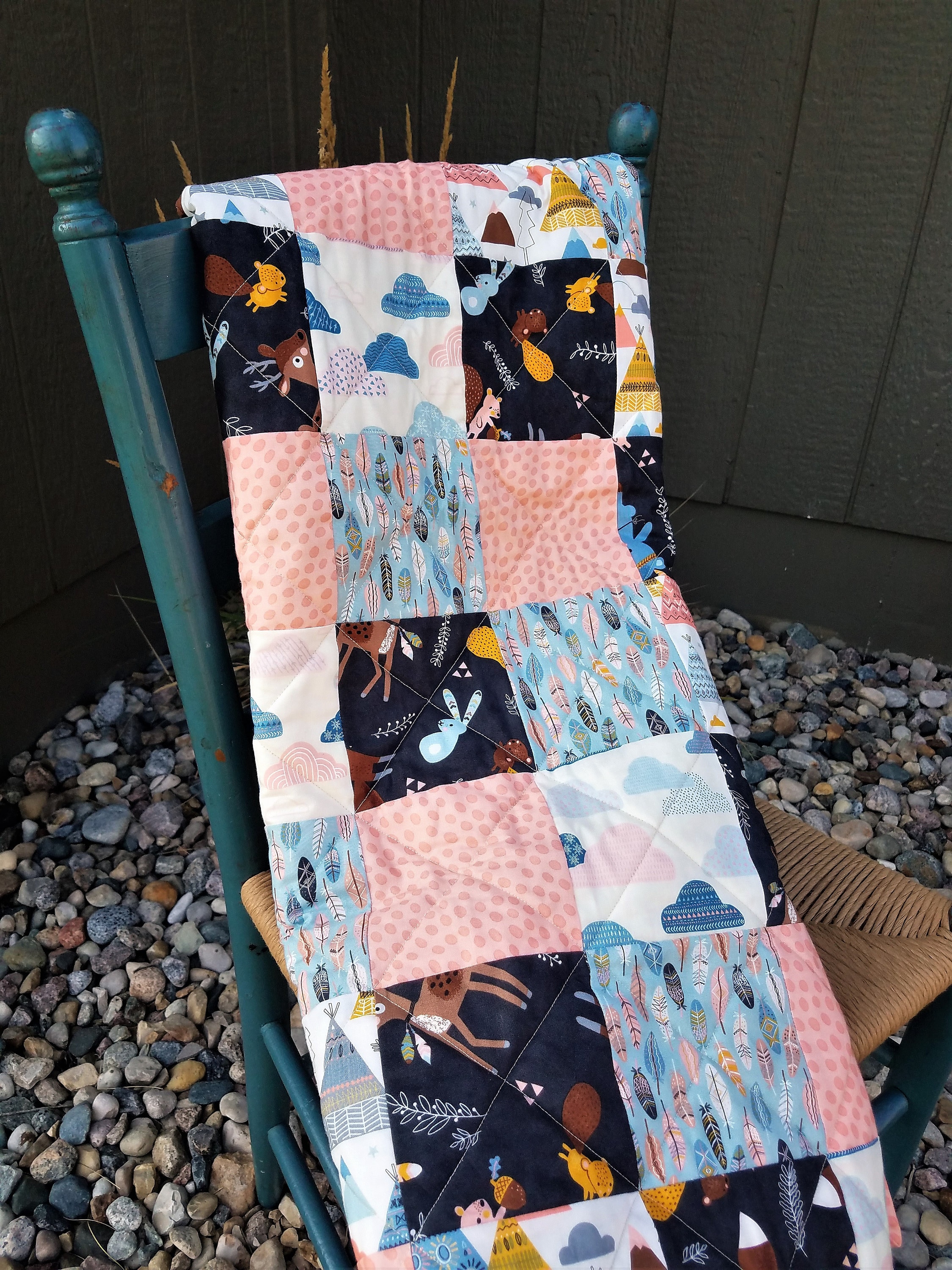 Baby Girl Woodland Animal Quilt Woodland Baby Bedding Woodland Nursery