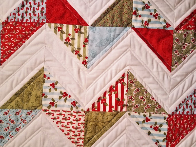 Holiday Decor Christmas Decor Retro Christmas Table Runner Chevron Table Runner Christmas Table Runner