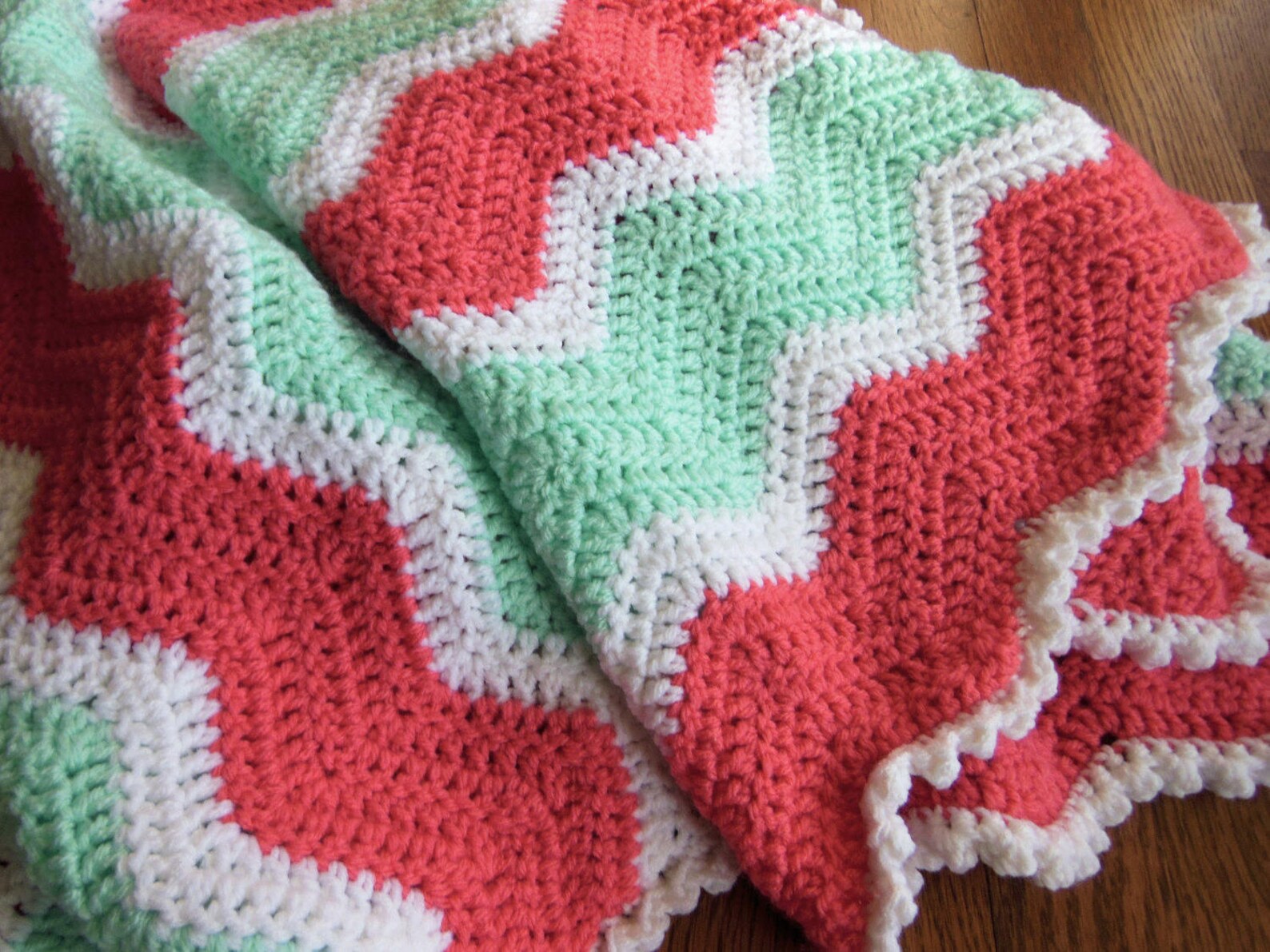 Crochet Chevron Baby Blanket Wavy Baby Blanket Newborn Etsy