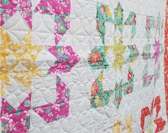 Patchwork Quilt | Handmade Quilt | Lap Quilt |Traditional Quilt |Farmhouse Quilt