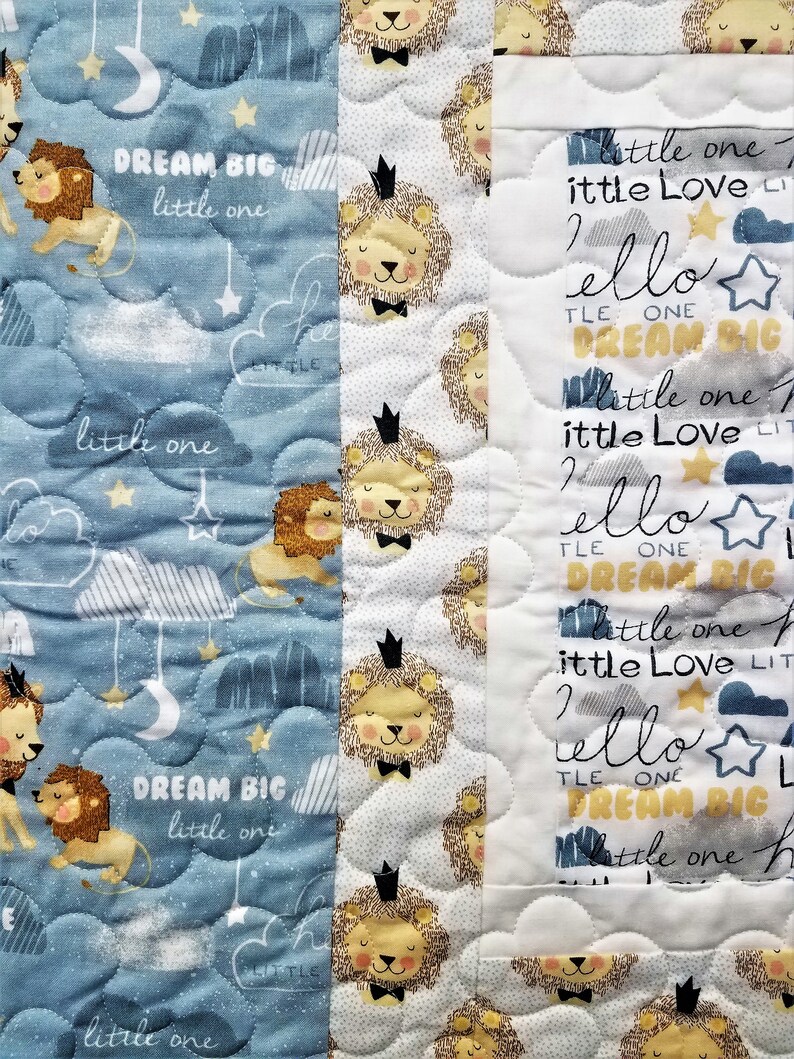 Lion Baby Quilt Little One Baby Quilt Lion Nursery Lion Etsy