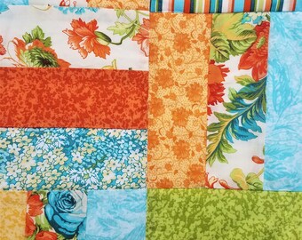 Bright Floral Baby Girl Quilt | Floral Nursery |  Floral Bedding | Crib Quilt