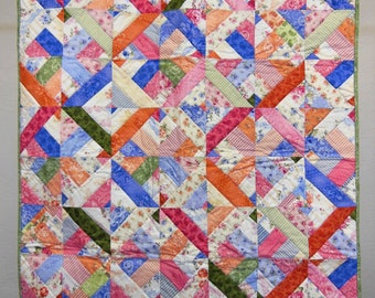 Colorful X's and O's Baby Quilt, Modern Baby Quilt, Modern Baby Bedding