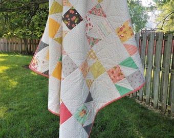 Patchwork Quilt | Handmade quilt | Lap Quilt |Traditional Quilt |Farmhouse Quilt
