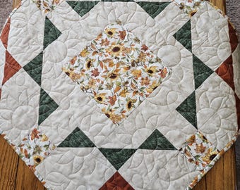 Fall Table Topper | Fall Mini Quilt | Autumn Table Topper | Sunflower Table Topper | Fall Table Linen | Fall Decor