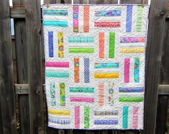 Modern Baby Quilt |  Modern Nursery | Modern Crib Bedding | Baby Girl Nursery