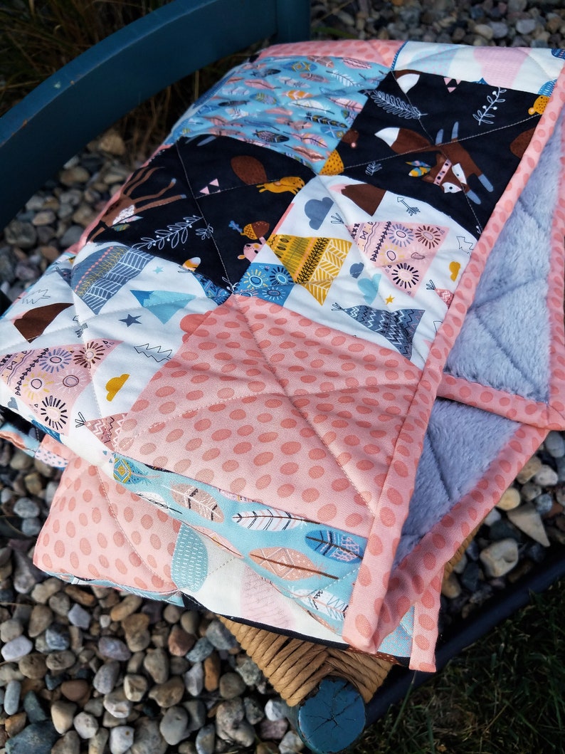 Baby Girl Woodland Animal Quilt Woodland Baby Bedding Etsy