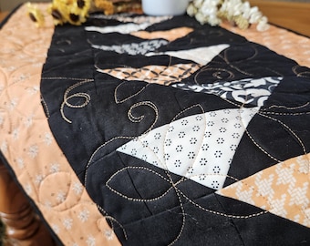 Halloween Table Runner | Reversible Runner | Modern Halloween | Halloween Table Linen | 15 X 34 | Handmade Quilted Table Runner