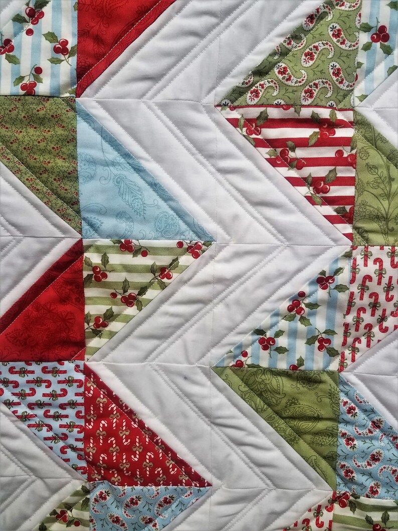 Holiday Decor Christmas Decor Retro Christmas Table Runner Chevron Table Runner Christmas Table Runner