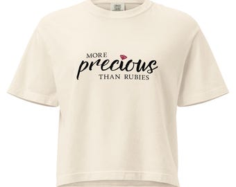 Precious Rubies Women’s Boxy Tee Christian Scripture Shirt