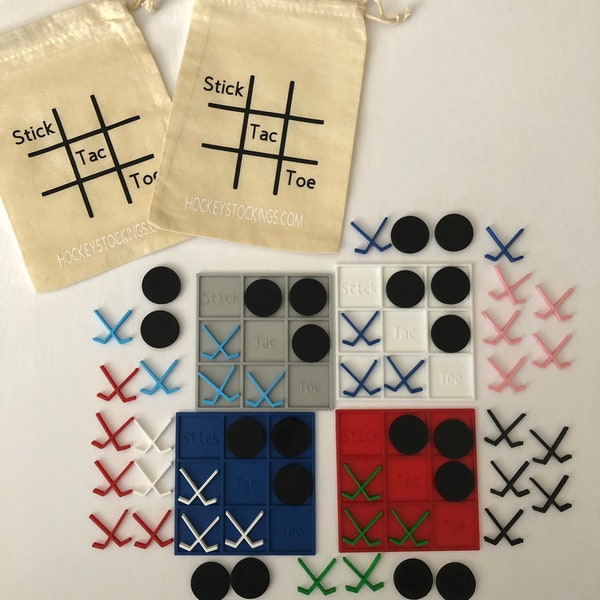 STICK TAC TOE / Tic Tac Toe - Hockey Game- Free Shipping in Canada - Personalization/Custom Colors. Made in Canada. Team Pricing Discount.