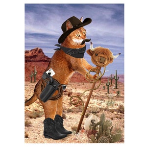 Cat Photo Card: Rustler Roundup