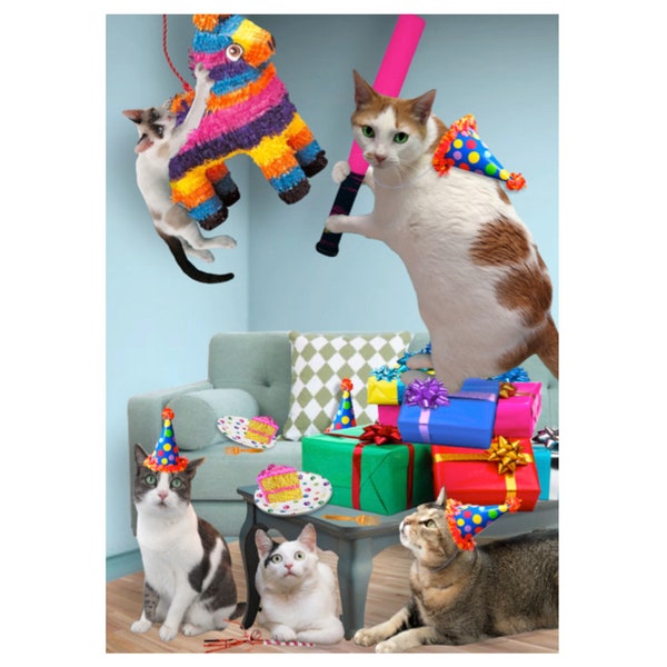 Cat Photo Card: Birthday Bash!