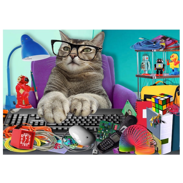 Cat Photo Card: Geek