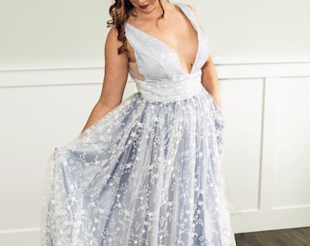 Silver Blue Wedding Dress | Etsy