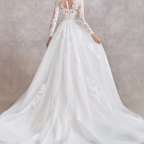 Bride’s Detachable Removeable Train Wedding Dress Lace