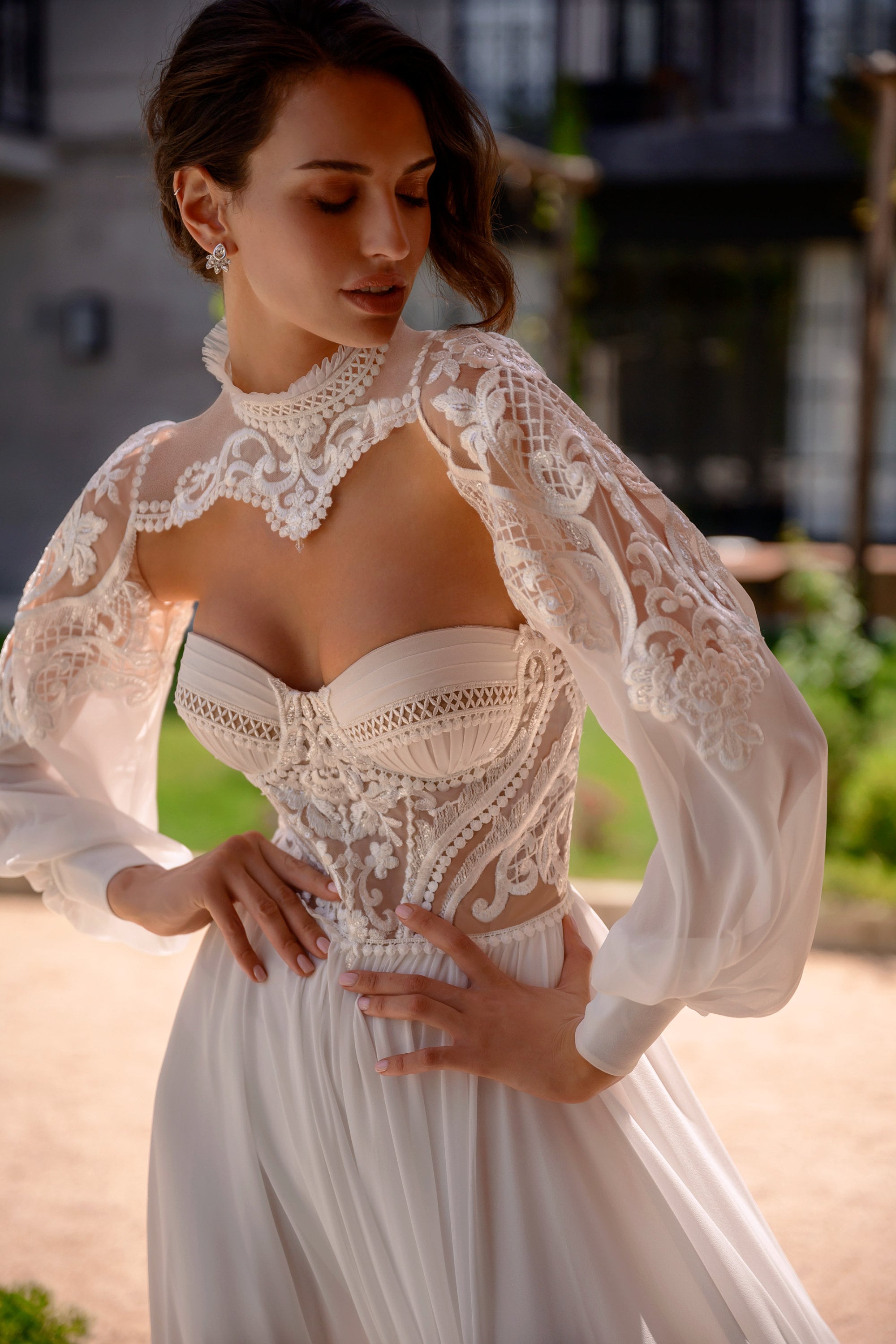 Sweetheart neckline top corset wedding dress