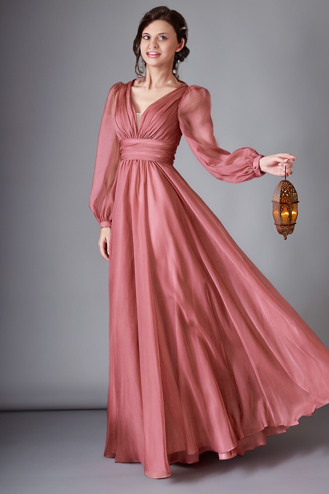Chiffon Pleated Top Long Dresses with Open Back Stormy