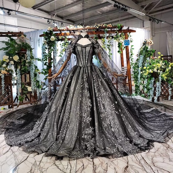 black silver gown