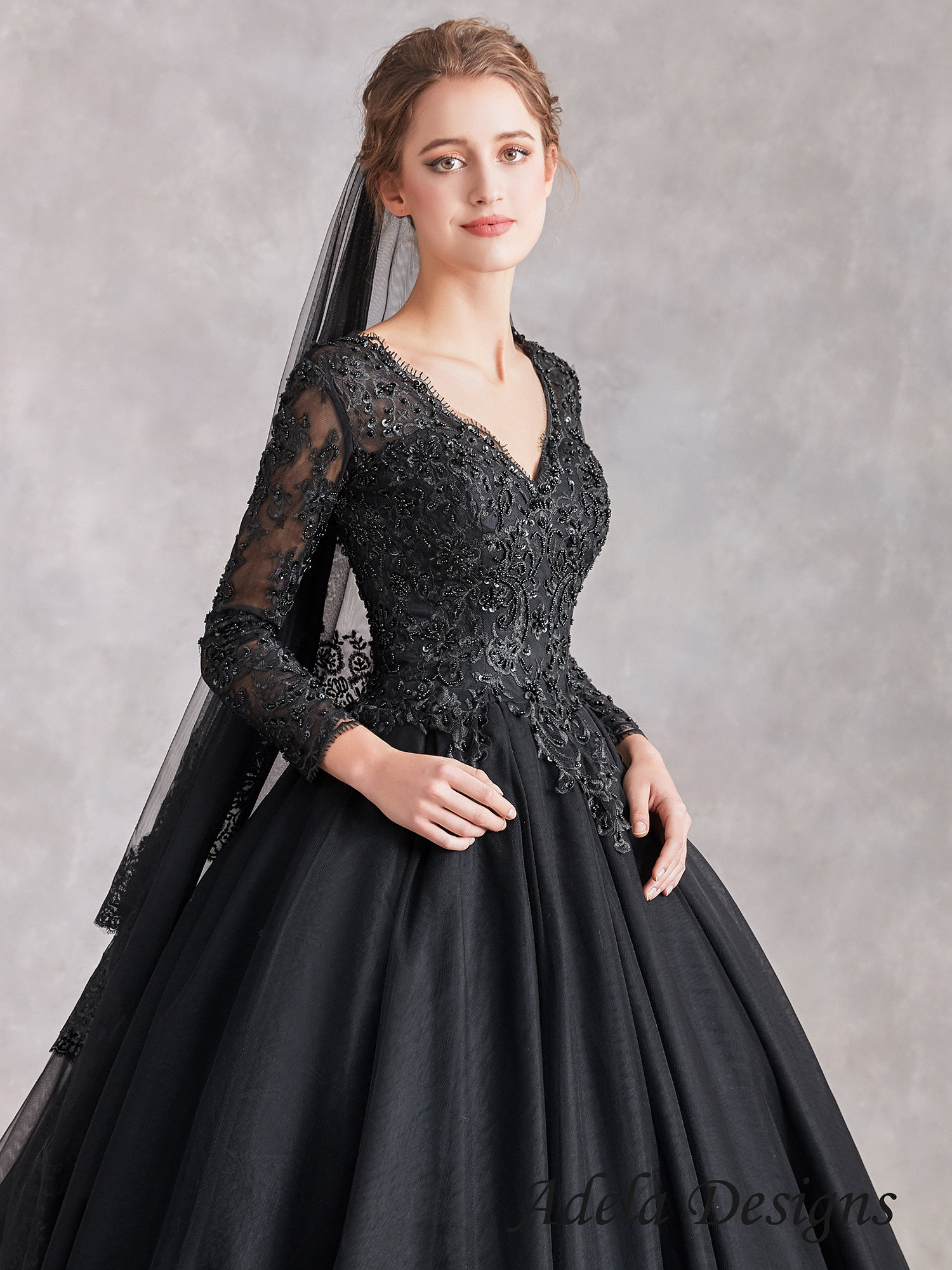 Gothique Black Ball Robe de mariée Robe de mariée Robe à Etsy