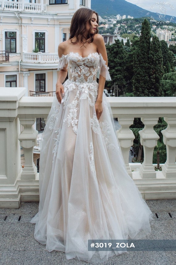 Romantic off the Shoulder Boustier Corset Top Sleeveless Wedding