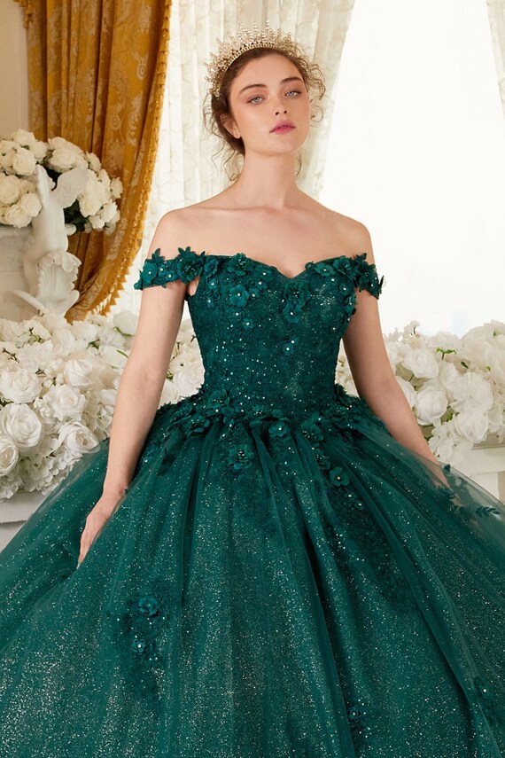 Floral lace ball clearance gown