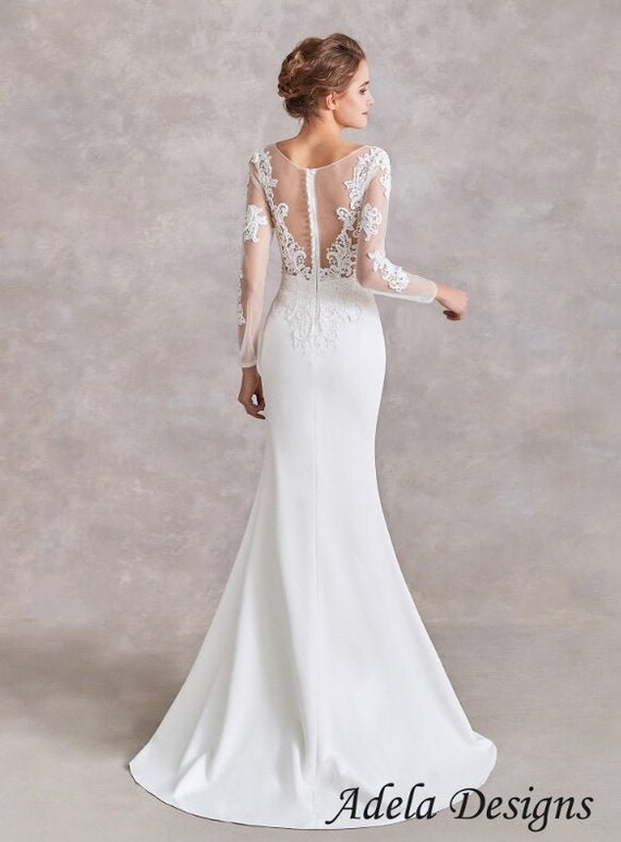 trumpet wedding dress long sleeve