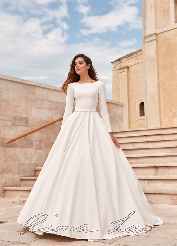 Top 4 Simple Olya Mak A-line Wedding Gowns - Fashionably Yours Bridal &  Formal Wear