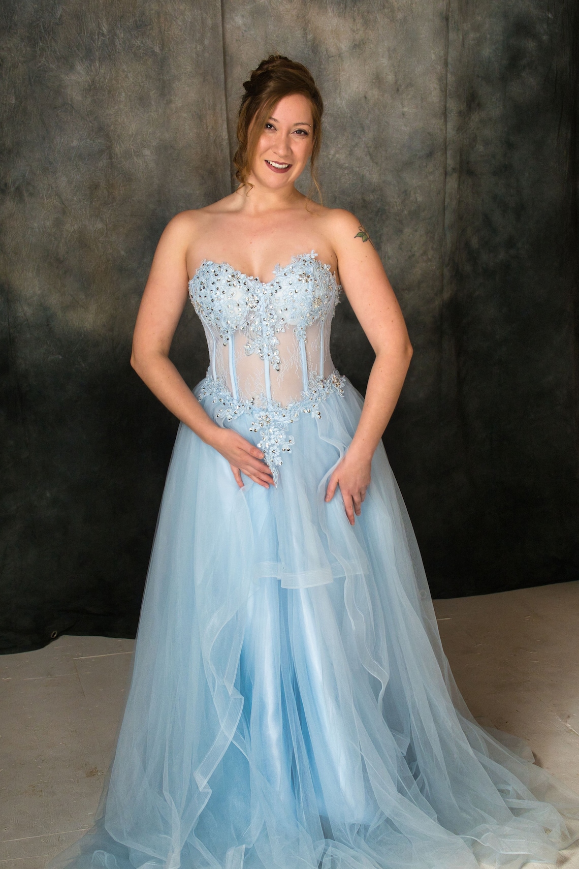 Elegant Light Blue Evening Dresses Sweetheart A line Floor image 4