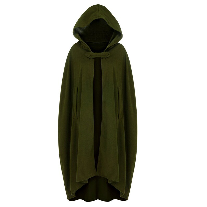 Cloak Adult Hooded Cape Medieval Renaissance Costume Fancy Dress Green Grey Red