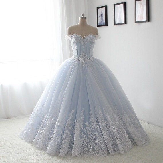 long blue princess dress