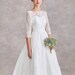 Vintage Style Tea Length Short Lace Wedding Dress Bridal Gown Midi 