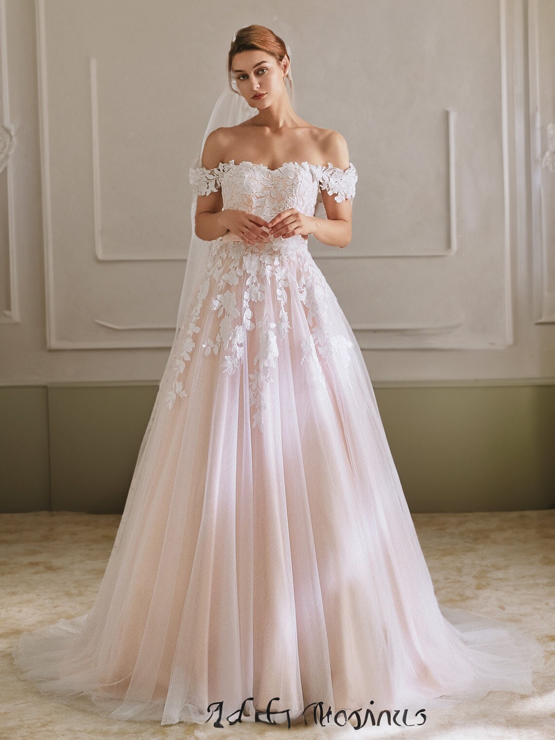 Casual blush store wedding dress