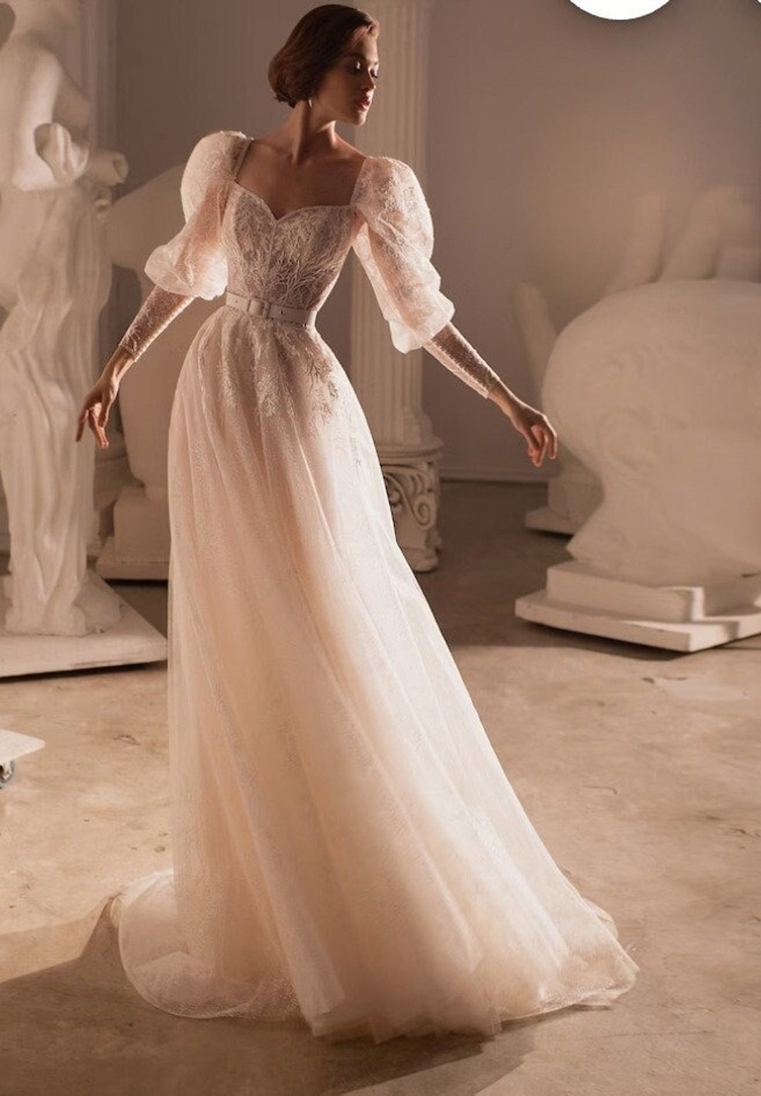 Elegant Puff Shoulder Wedding Dresses for Timeless Bridal Glamour