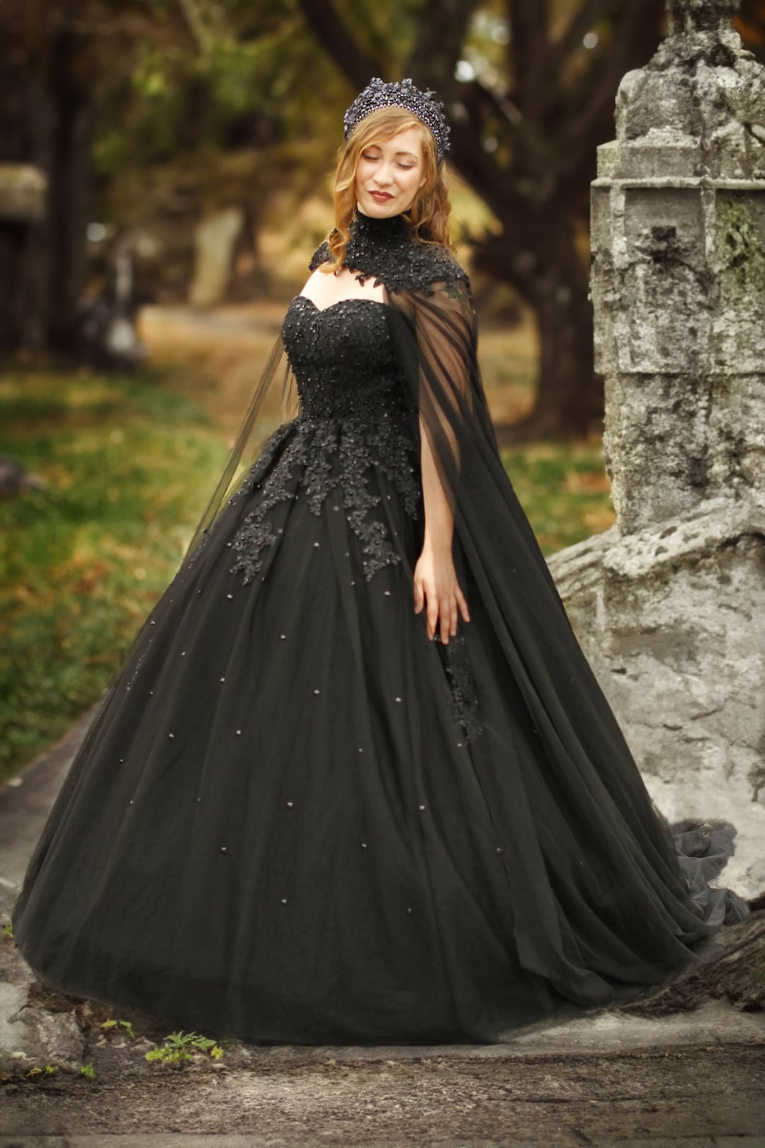 Black Satin Ball Gown with Gloves | Black ball dresses, Black gala dress, Prom  dress inspiration