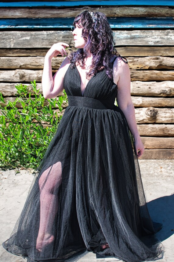 Black aline hot sale dress plus size